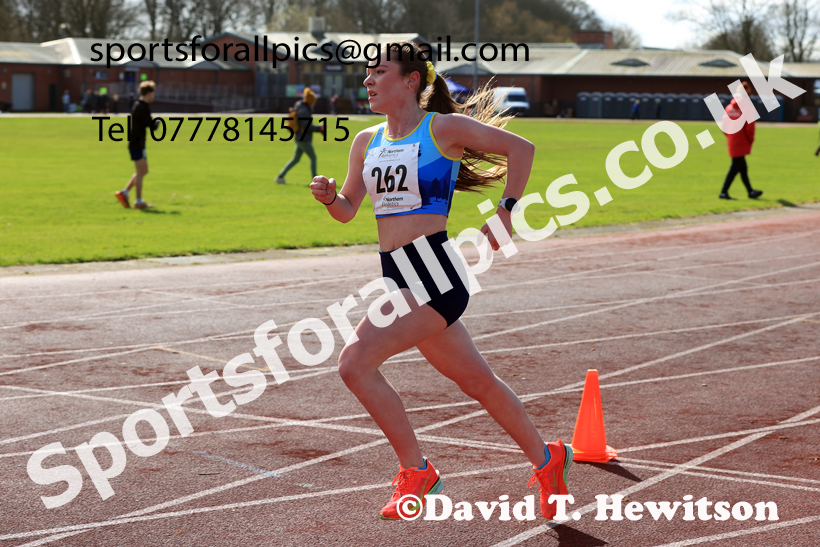 Girls Under-15s Young Athletes 5k, 2026 Northern Mens 12 and Womens 6 Stage Road Relays and Young Athletes 5k, Sheepmount Stadium, Carlisle. Photo: David T. Hewitson/Sports for All Pics